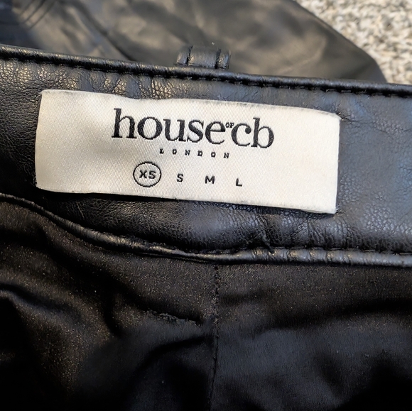 House of CB Inaya Black Stretch Vegan Leather Trousers - Picture 7 of 9